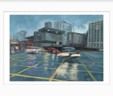 Nocturn Intersection III Giclée Print by Julie Swinsco. Limited edition Birmingham city print, signed and mounted ready for framing.